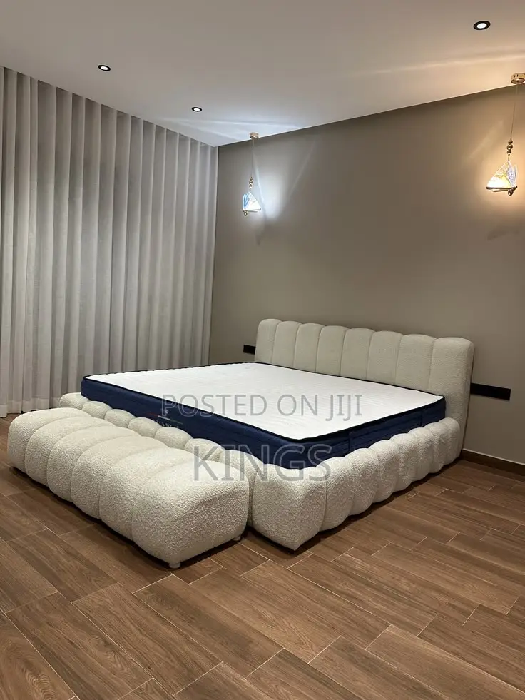 Luxury Fabric Upholstered Bed Frame – Brand New