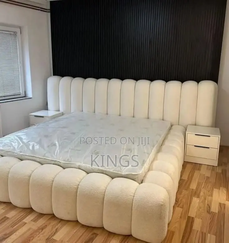 Luxury Fabric Upholstered Bed Frame – Brand New