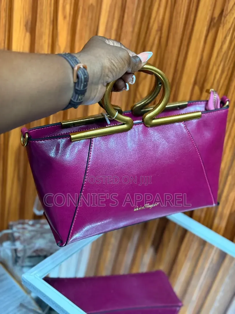 Luxury Handbags With Gold-Tone Circular Handles