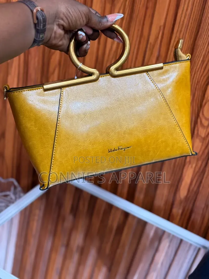 Luxury Handbags With Gold-Tone Circular Handles
