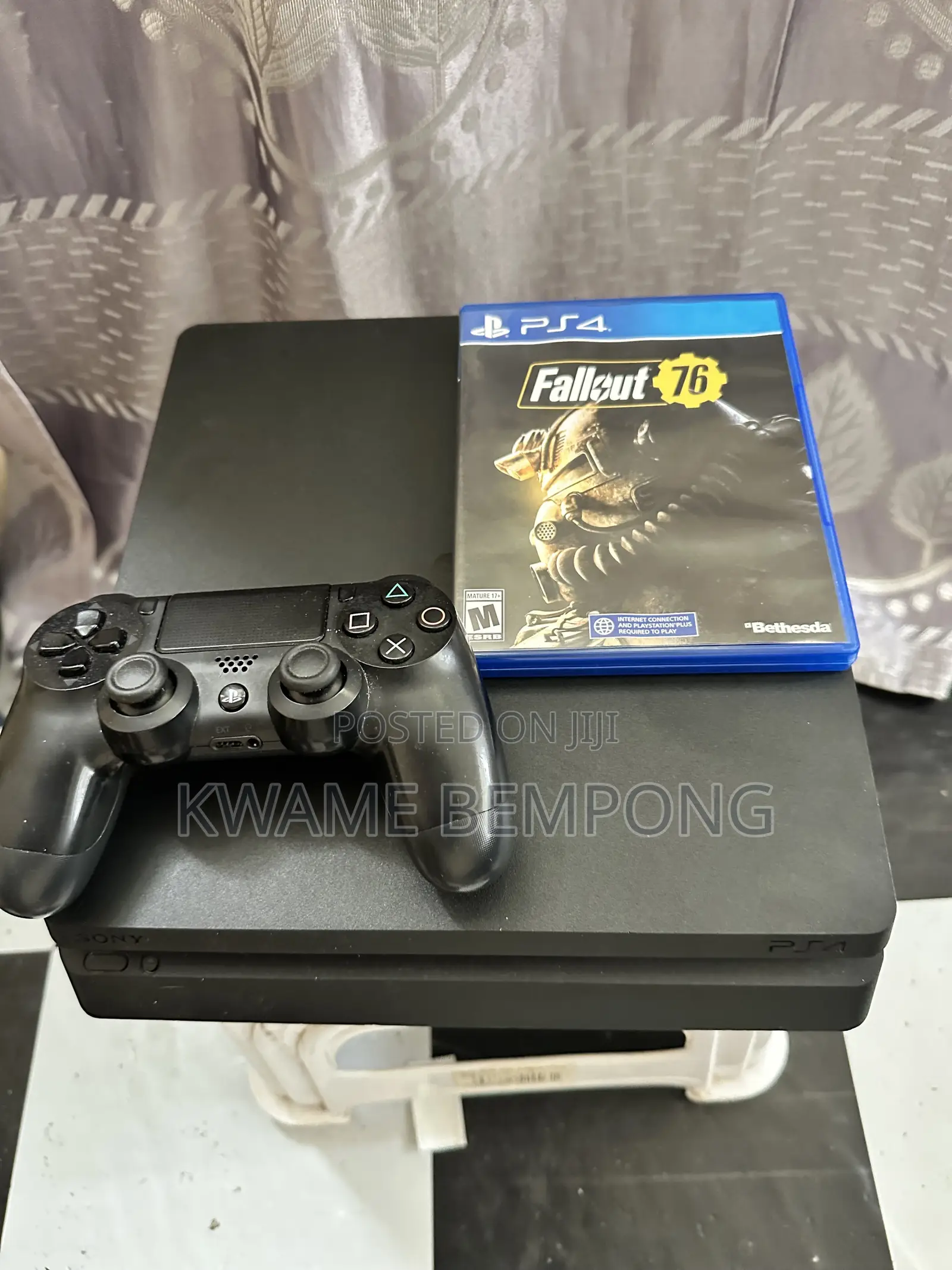 Fresh Ps4 Slim With a Controller and Fallout Game Disc
