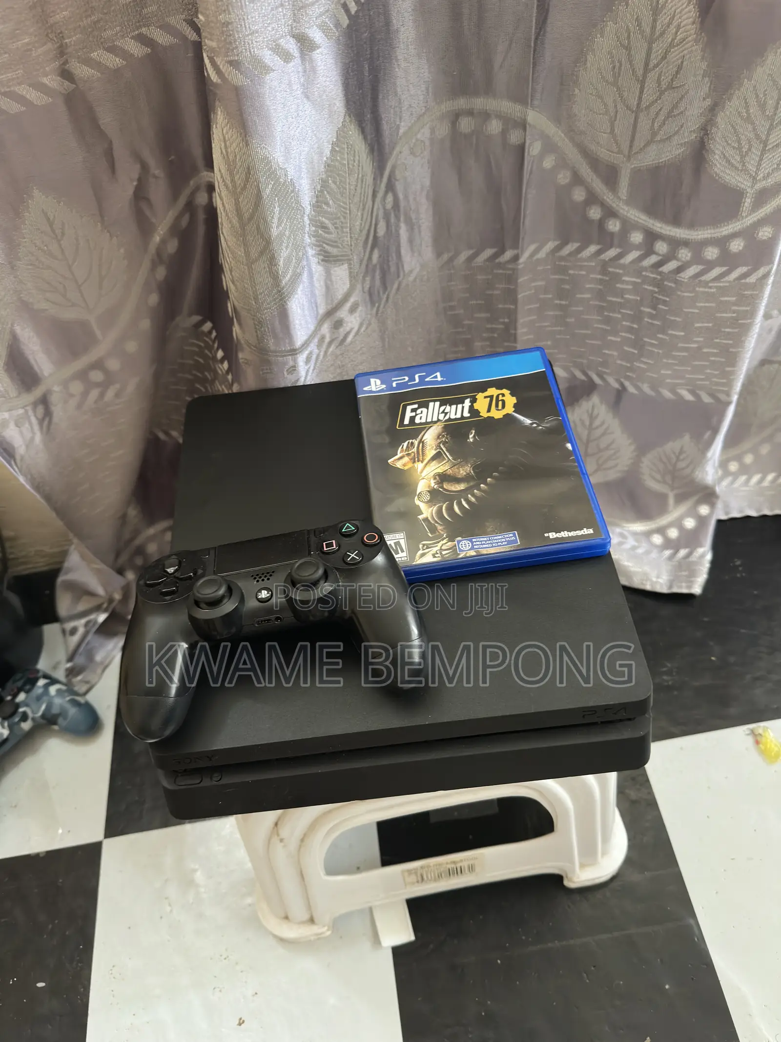 Fresh Ps4 Slim With a Controller and Fallout Game Disc
