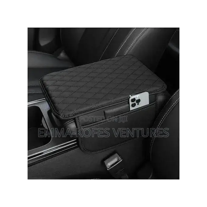 Universal Car Armrest Mat, Center Console Mat - Black