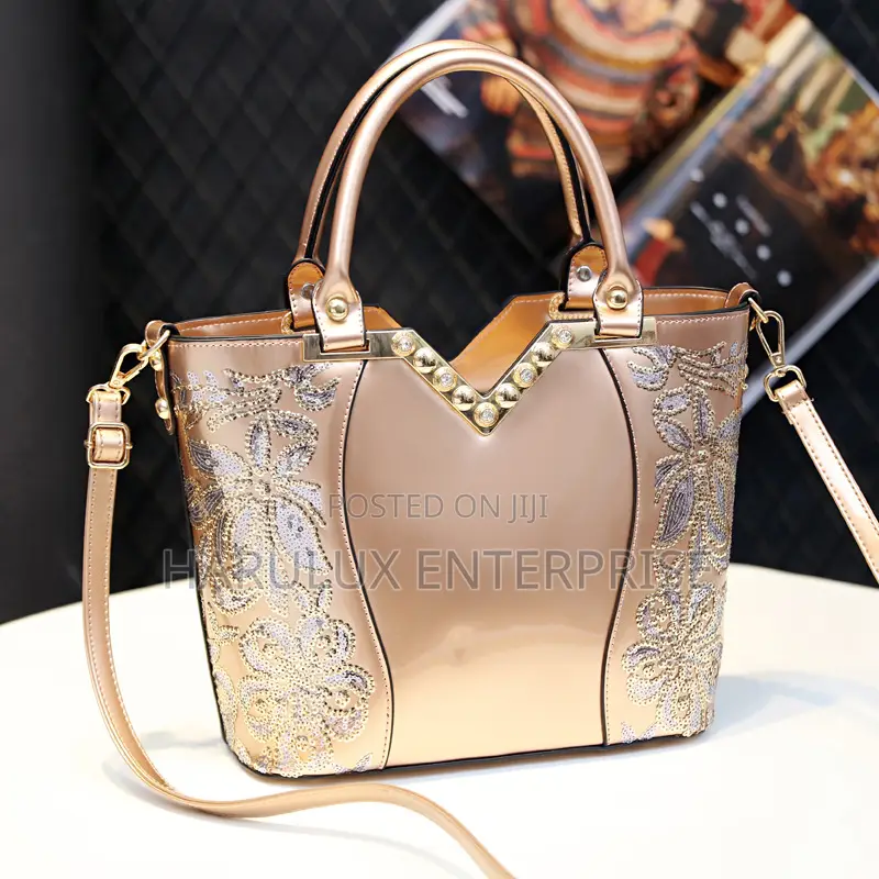 Luxury Red Embroidered Handbag