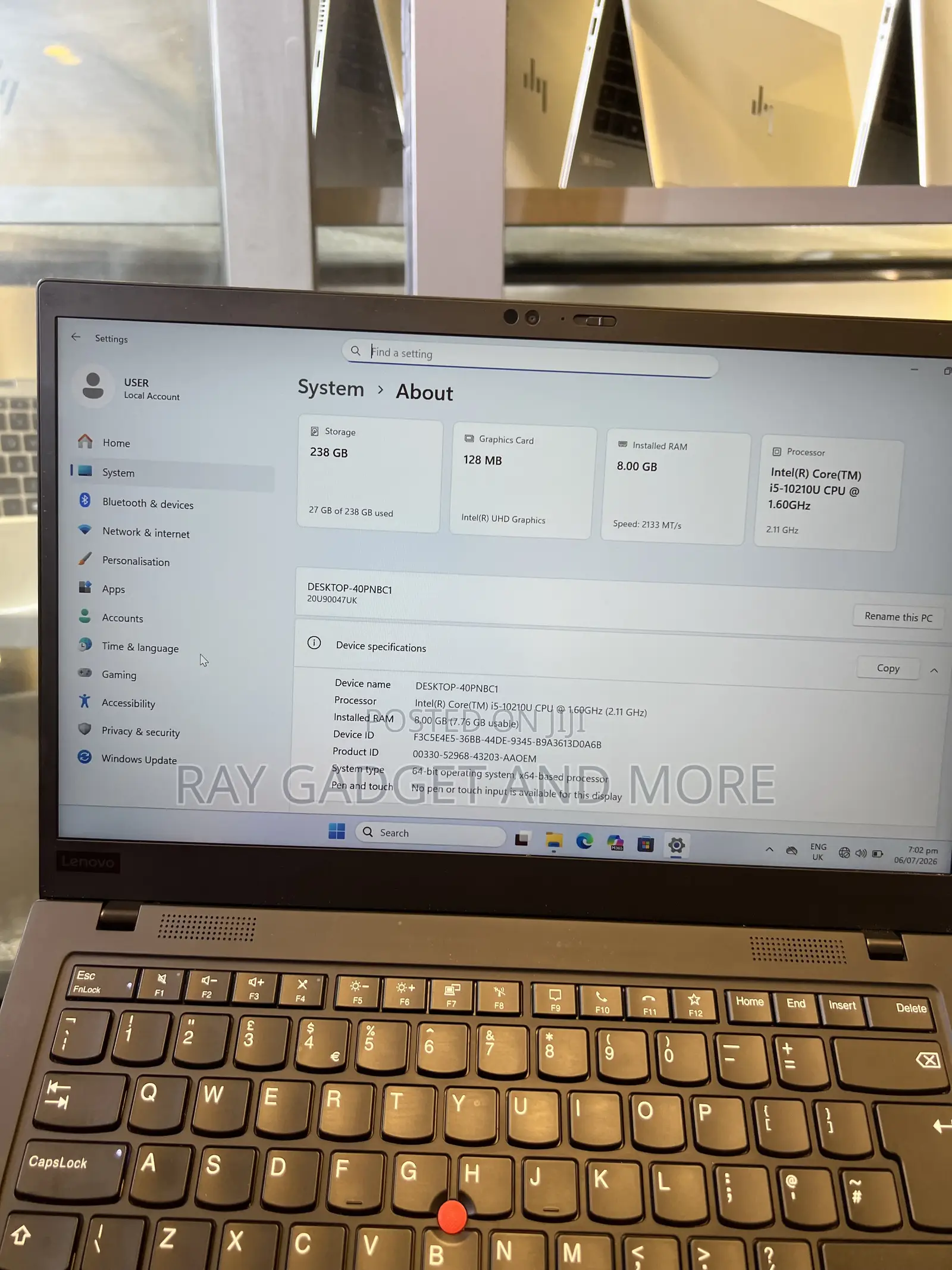 Laptop Lenovo ThinkPad X1 Carbon 8GB Intel Core i5 SSD 256GB