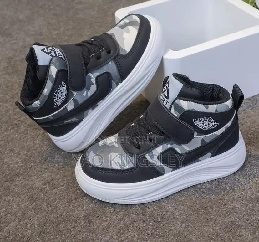 Kids’ Camouflage High-Top Sneakers Size 32/33 Only
