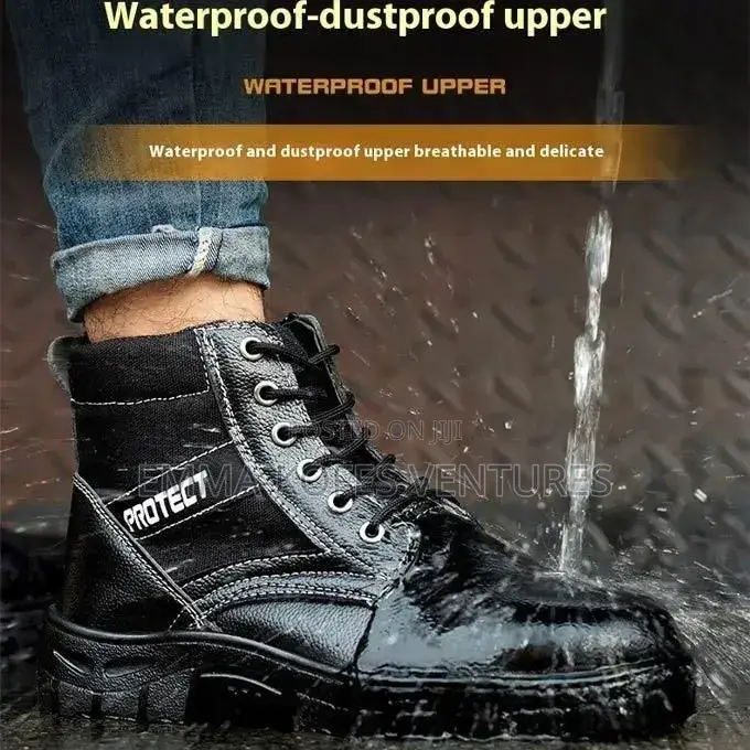 Waterproof Steel Toe Boots - Leather Steel Toe Shoe Non Slip Resistant