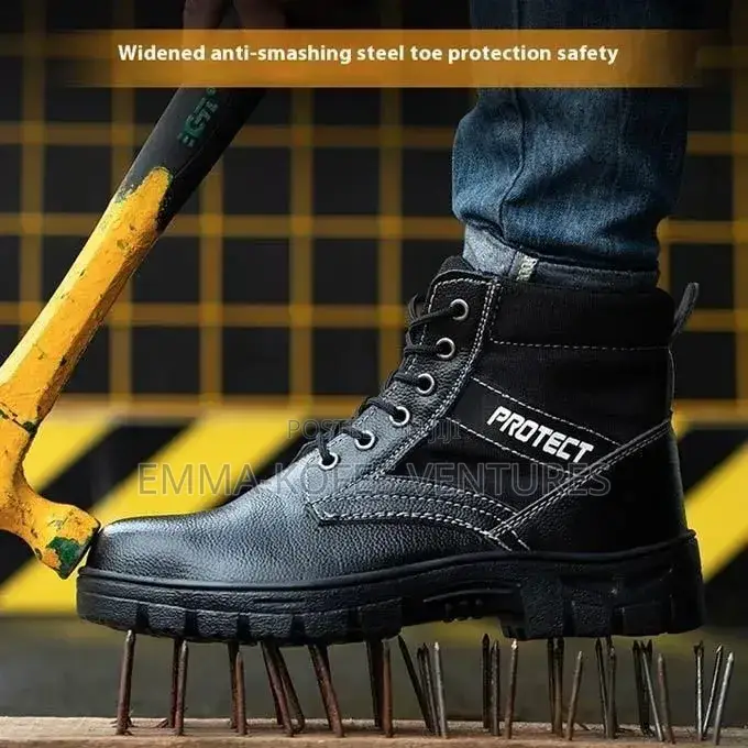 Waterproof Steel Toe Boots - Leather Steel Toe Shoe Non Slip Resistant