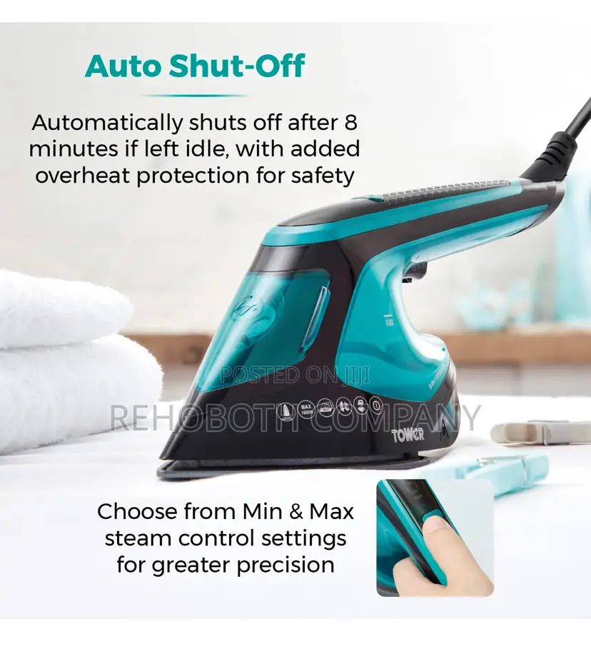 Tower Garment Steamer 1800w, 2-in-1 Steamer Iron