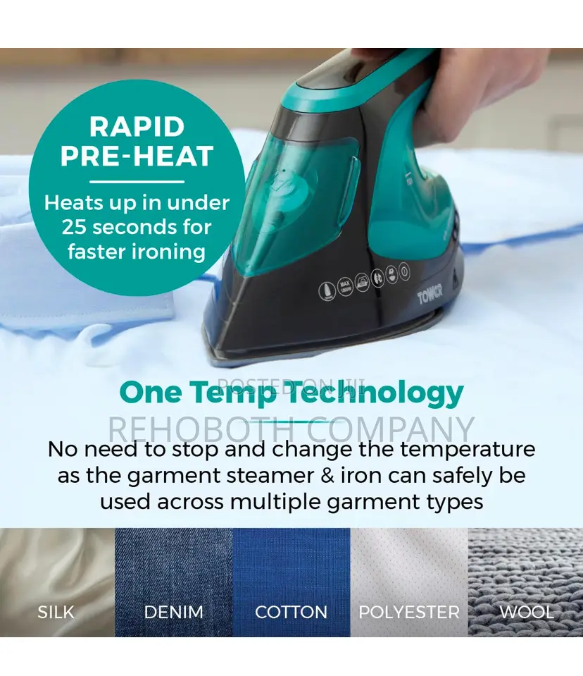 Tower Garment Steamer 1800w, 2-in-1 Steamer Iron