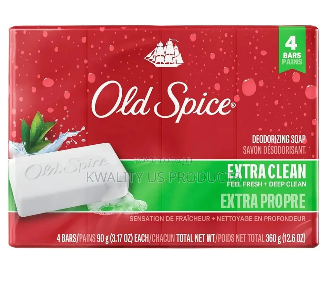 Old Spice Mens Deodorizing Bar Soap- 4 Pack