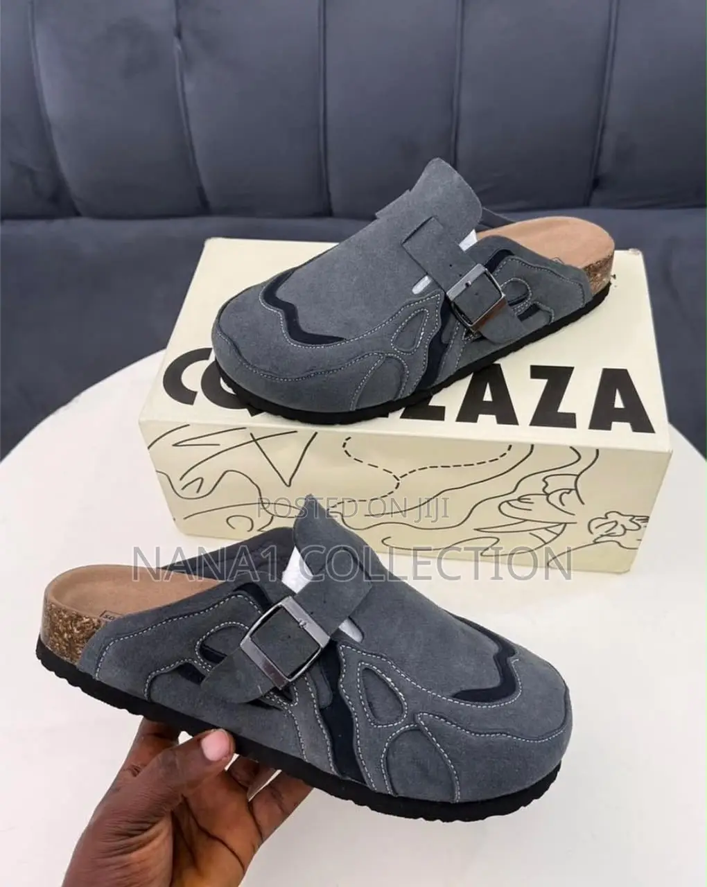 Queezaza Soft Footbed Suede Mules