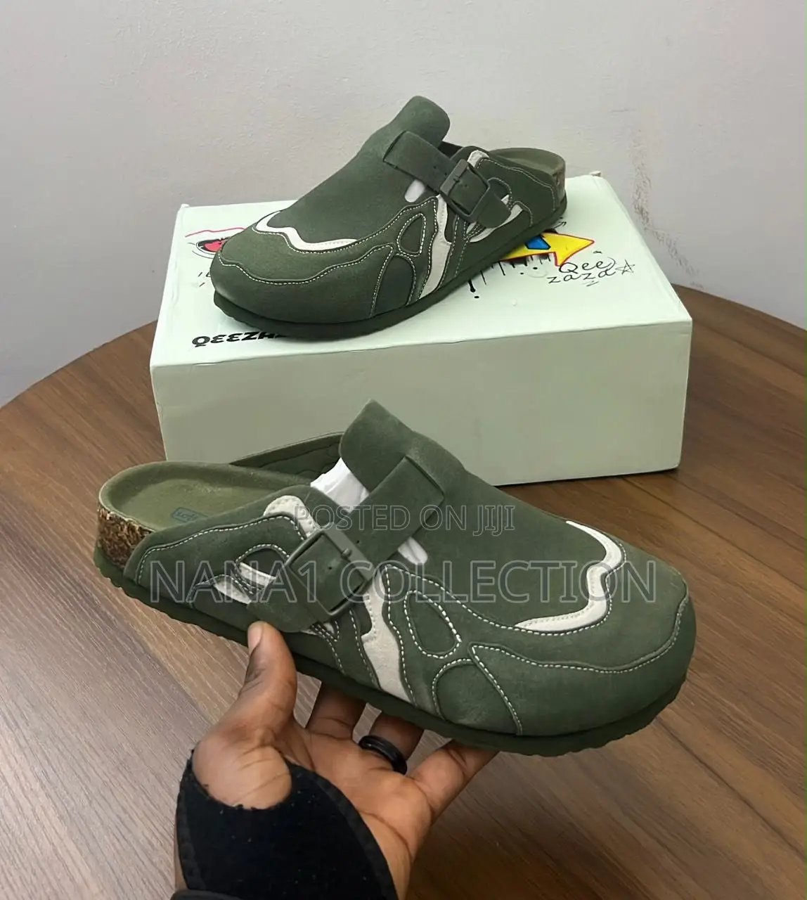 Queezaza Soft Footbed Suede Mules