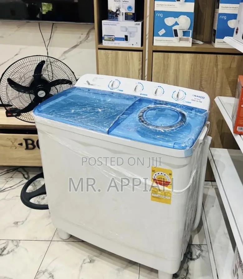 Super Unique Nasco 15kg Twin Tub Washing Machine(Spin Dry) White