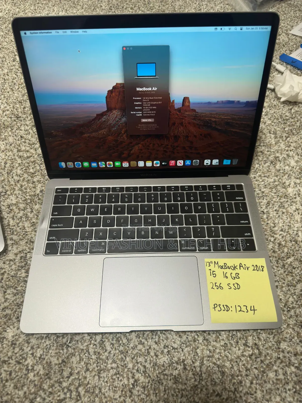 Laptop Apple MacBook Air 2018 16GB Intel Core i5 SSD 256GB