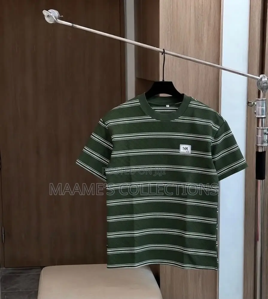 Vintage Men’S Striped Crew Neck Shorts Sleeve T - Shirt