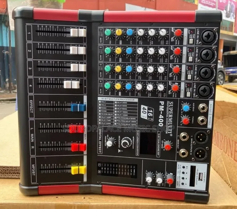 Supermulti Pm-400 4channel Professional Powered Audio Mixer