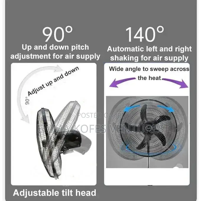 Hansen 18 Inch 3-Speed Low Noise Standing Fan - Black