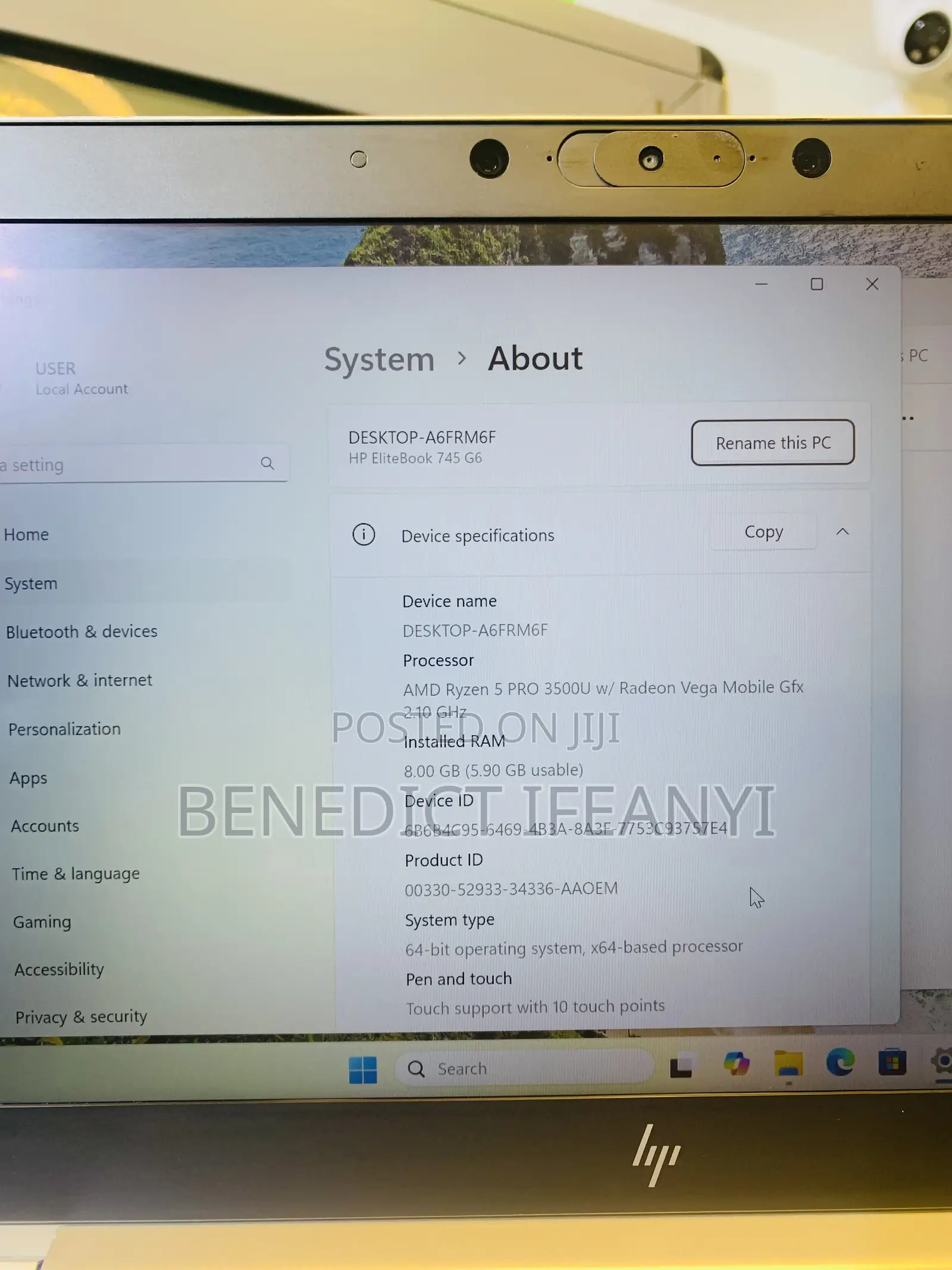 Laptop HP EliteBook 745 G6 8GB AMD Ryzen 5 SSD 256GB