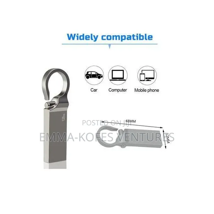 Gueeton 128 Gb Metal Usb Flash Drive Adapter Cable 2 in 1 Set - Grey