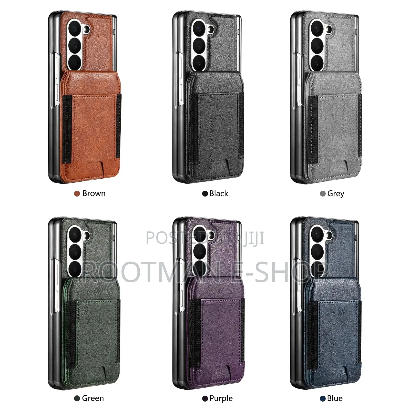 Galaxy Z Fold 7 Magnetic Leather Kickstand Wallet Card Holder Covers