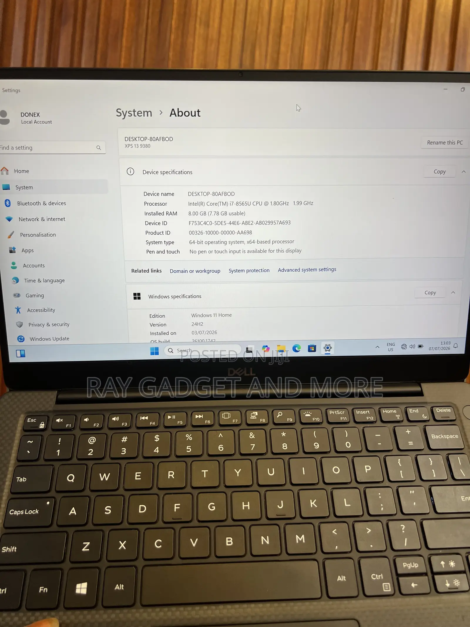 Laptop Dell XPS 13 8GB Intel Core i7 SSD 256GB