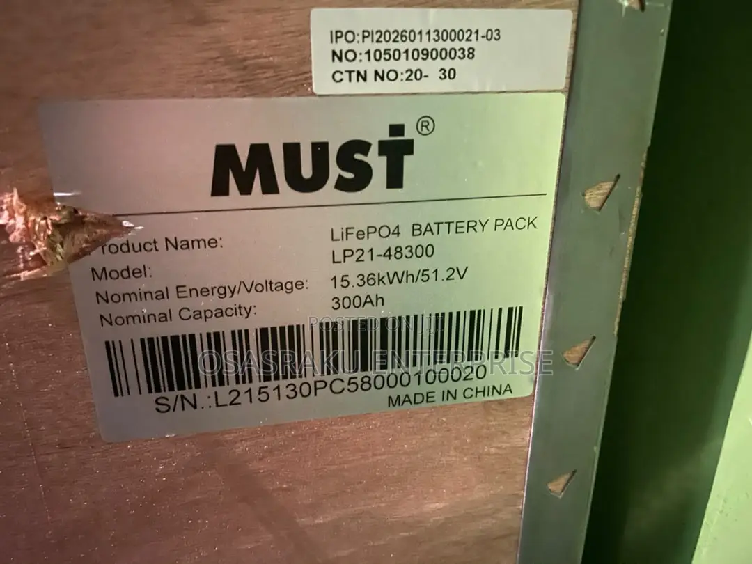 51.2v 300ah (15kwh) Must Lithium Ion Phosphate Battery