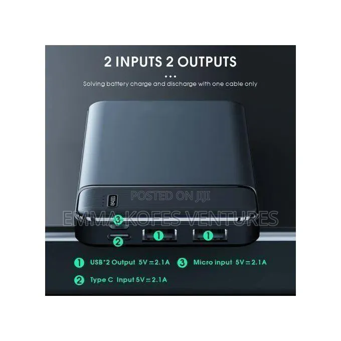 10000mah Power Charge Bank Compact LCD Black
