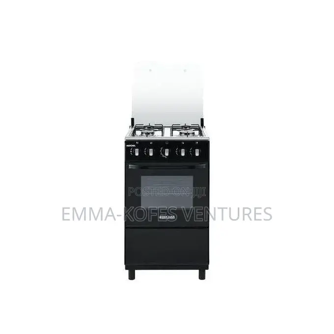 Bruhm BGC-5540ib 4 Burner Gas Cooker - Glass Top - Black