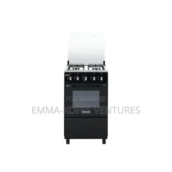 Bruhm BGC-5540ib 4 Burner Gas Cooker - Glass Top - Black