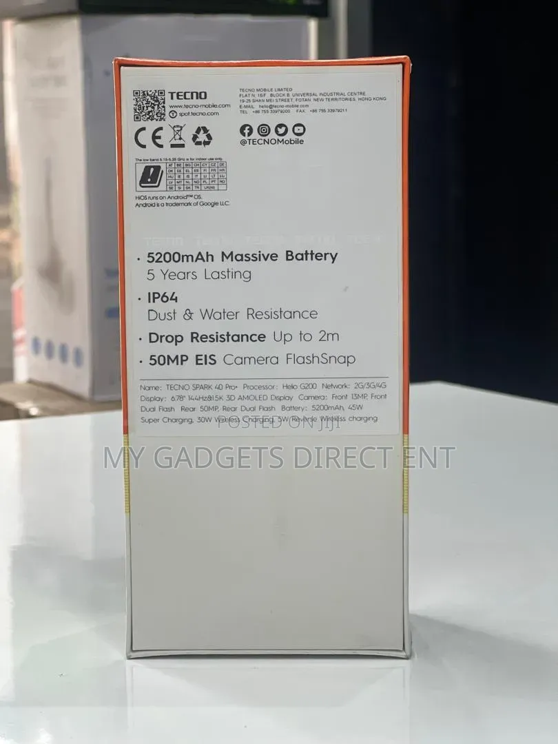 New Tecno Spark 40 Pro+ 256 GB Black