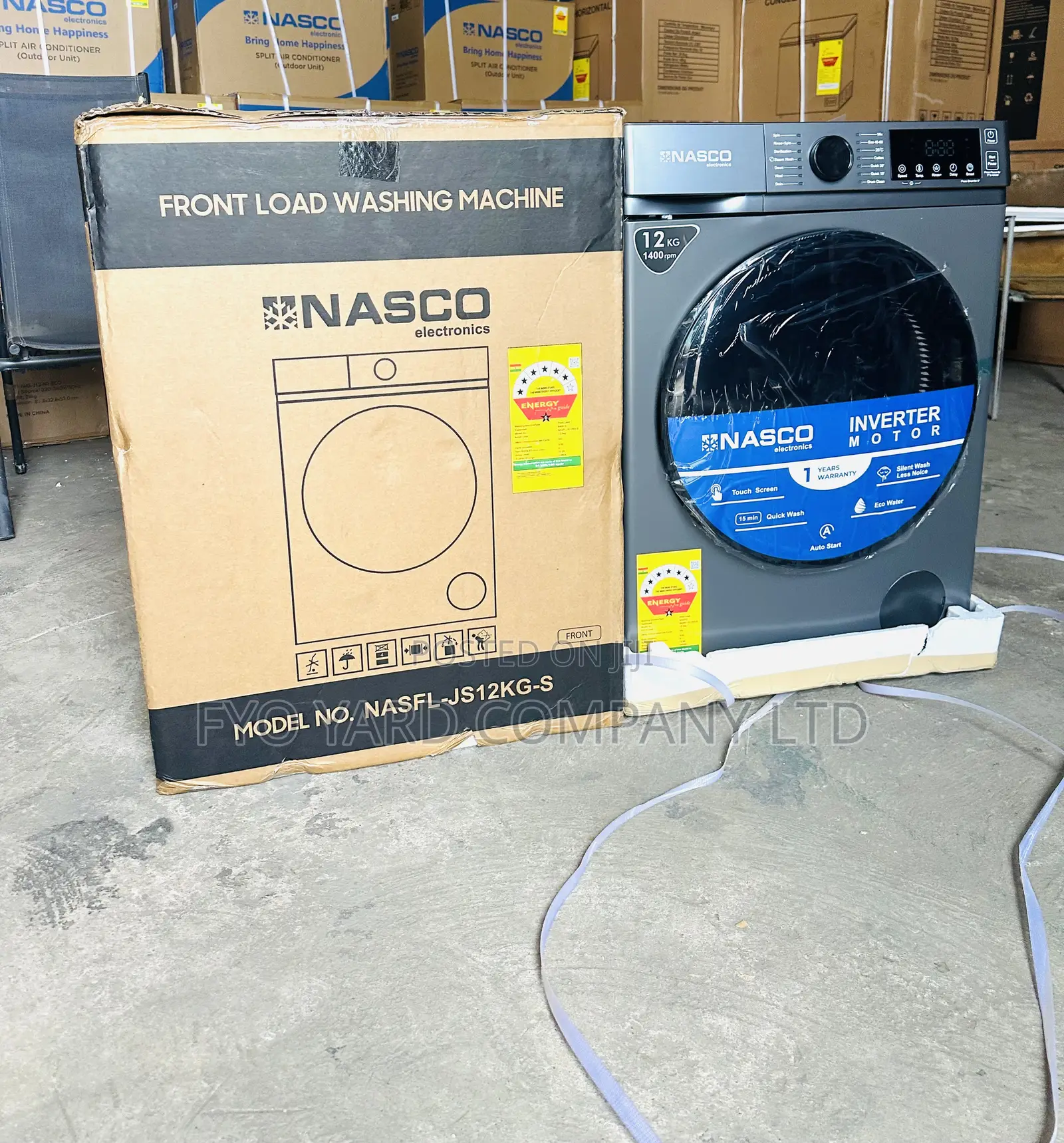 Big Size Nasco 12kg Fully Auto Fast Inverter Washing Machine