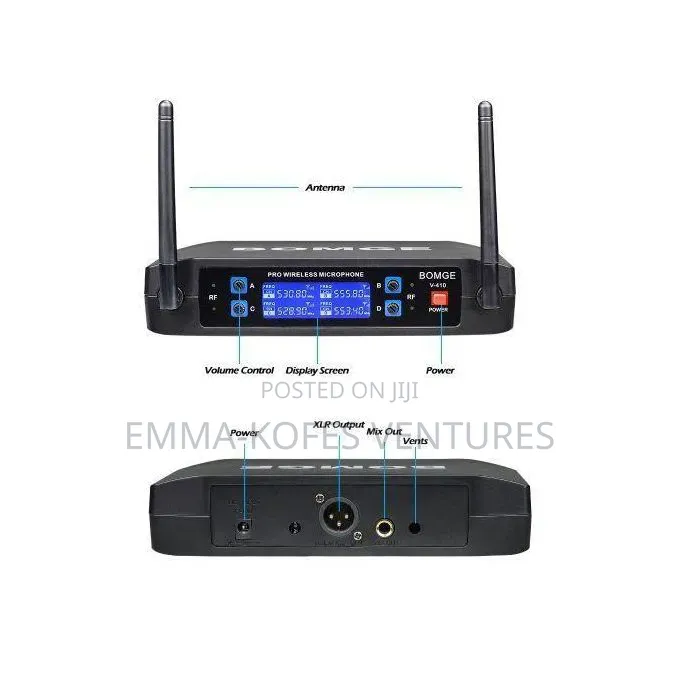 Bomge V410 4 Channel Dynamic Wireless Microphone System
