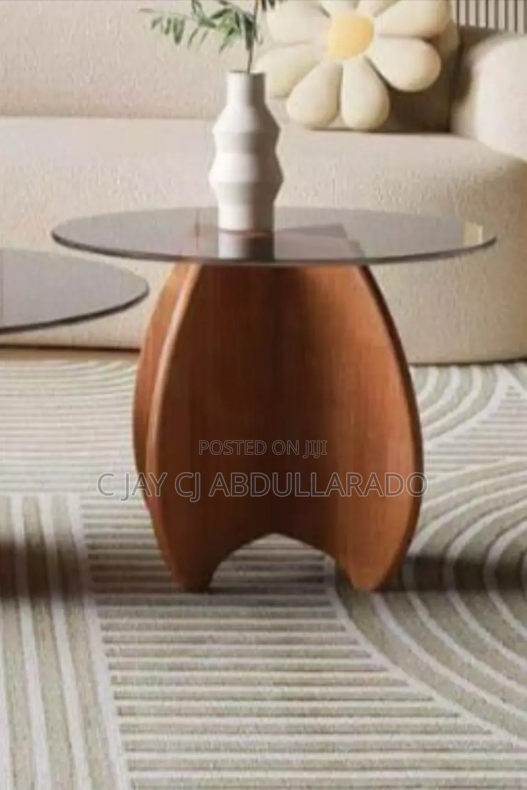 Glass 2 Pairs Table With Wood