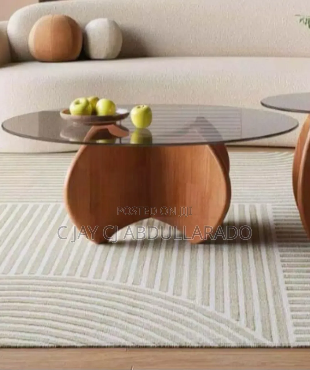 Glass 2 Pairs Table With Wood