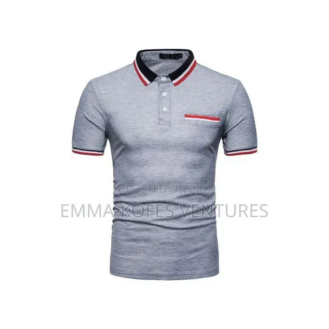 Men's Polo Shirt Embroidery T-Shirt Casual Office Can Stand Up Collar