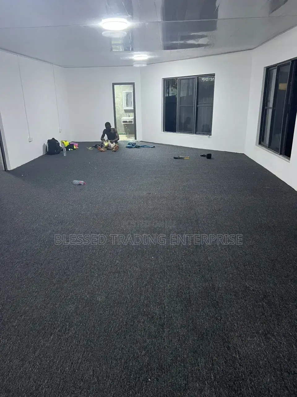 Office Carpet Industrial Dark Gray