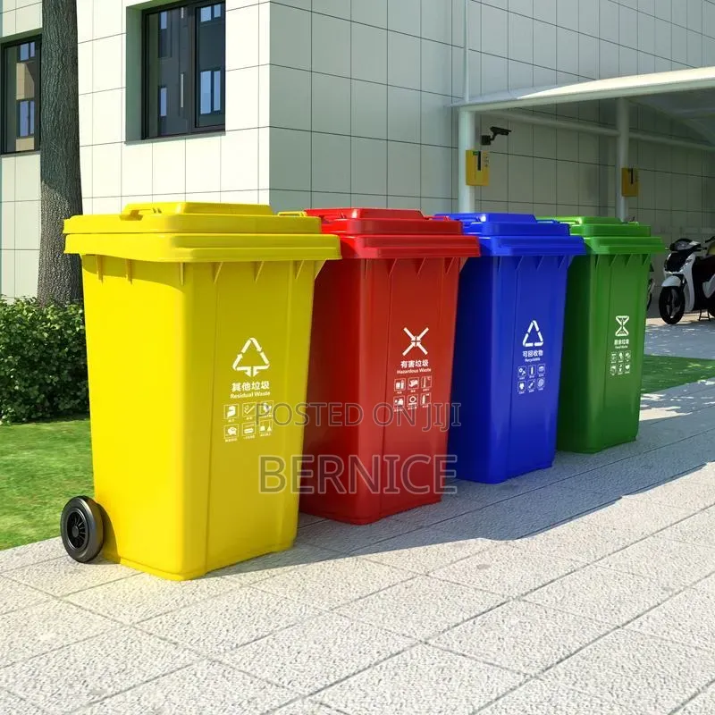 240l Heavy-Duty Plastic Dustbin With Wheels. Foreign Type