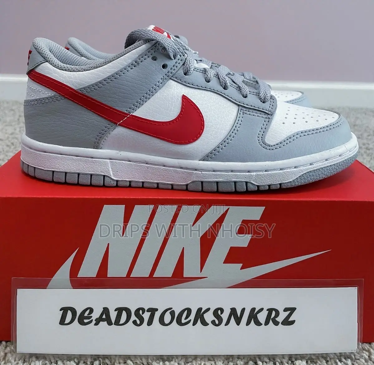 Nike Low Dunk ‘ Wolf Grey Uni Red’