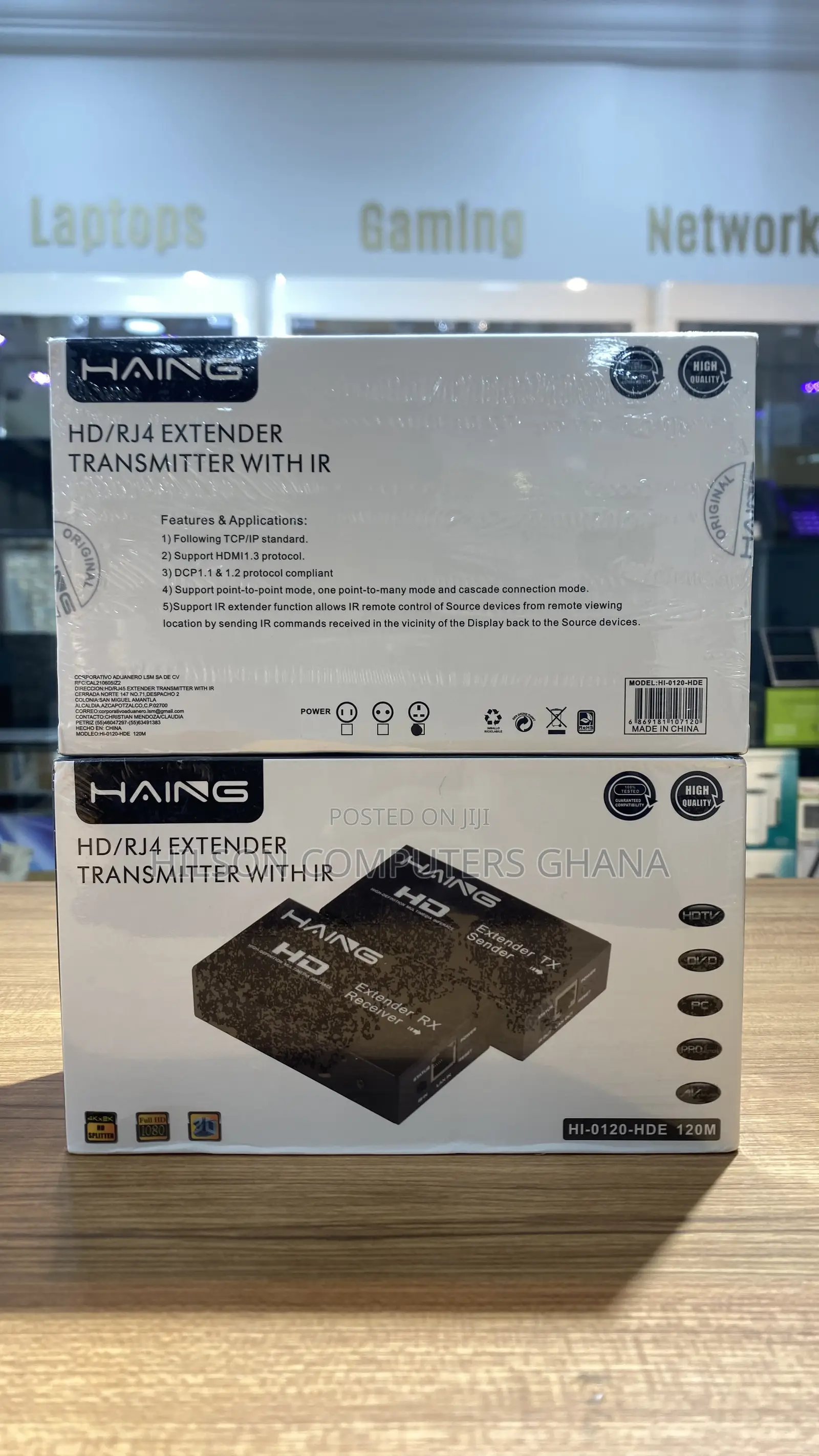 Haing Hi-0120-hde-120 Hdmi/Rj45 Extender 1080p With Ir 120m
