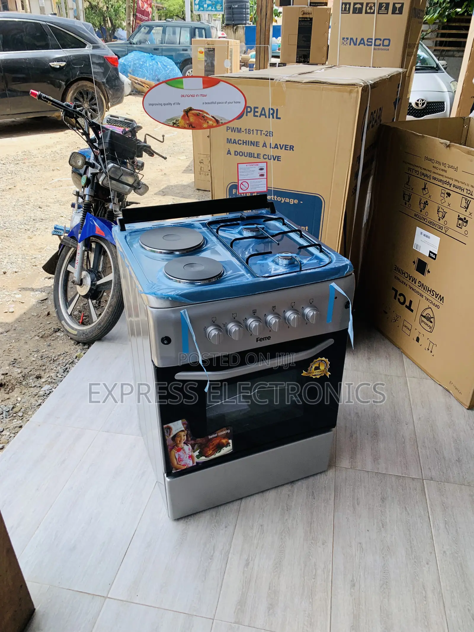 Ultra Modern Sleek Gas Electric Cooker Oven 2-2 Stove Oven 60/60