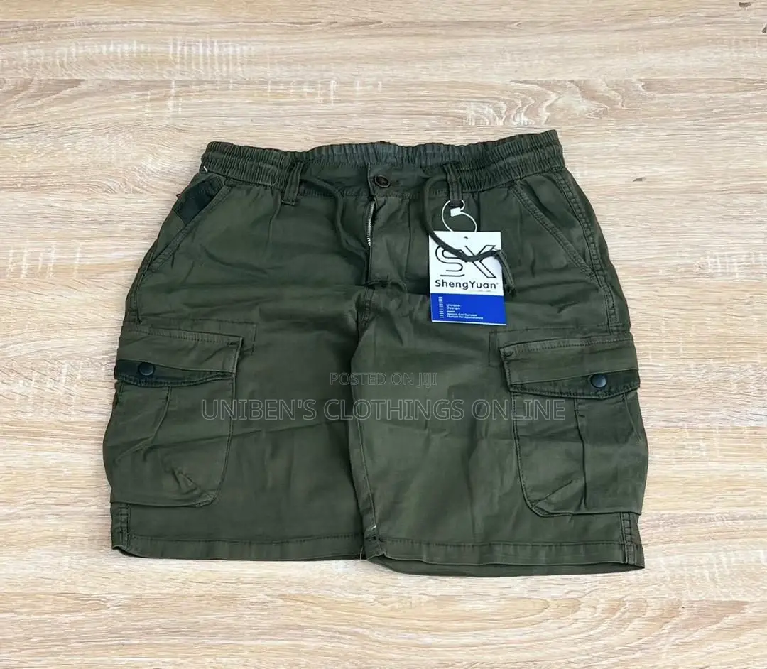 Solid Solid Khaki Sidepock Short Available From Waist 32-38