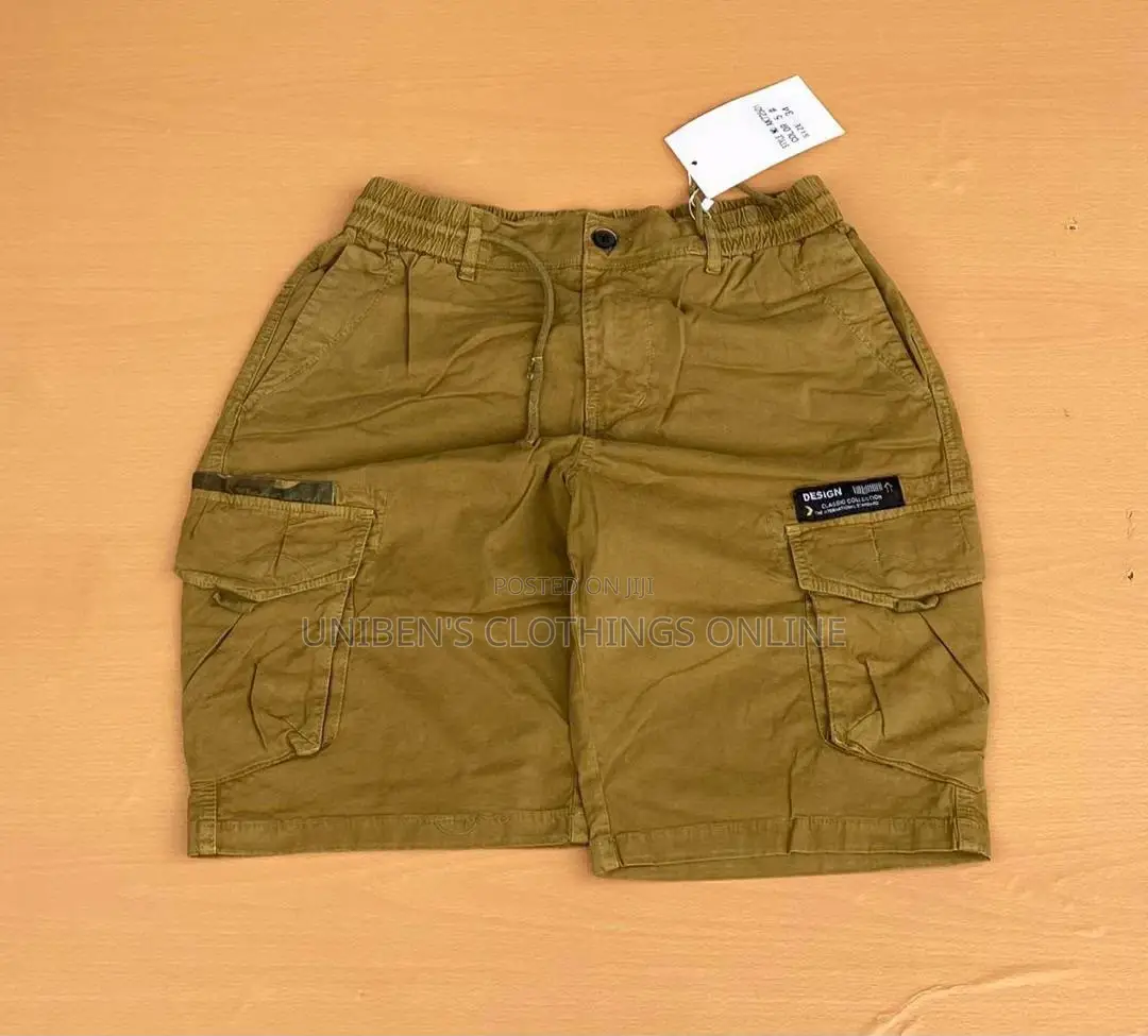 Solid Solid Khaki Sidepock Short Available From Waist 32-38
