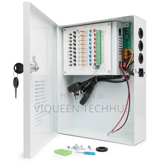 CCTV Power Supply 12v 30a + Case + Battery