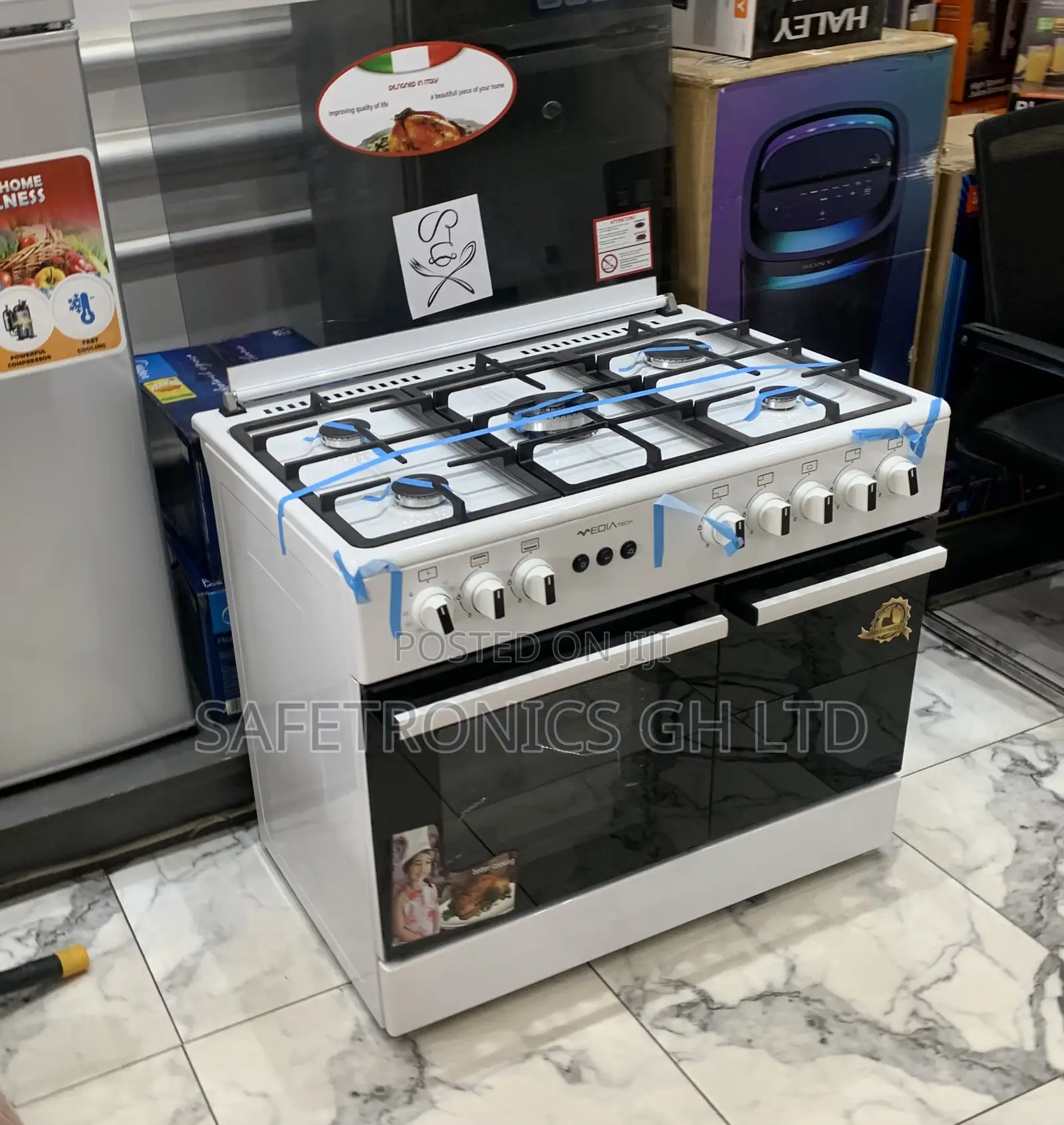 Secure Good Mediatech 5 Gas Burner Oven and Grill Auto Rotisserie