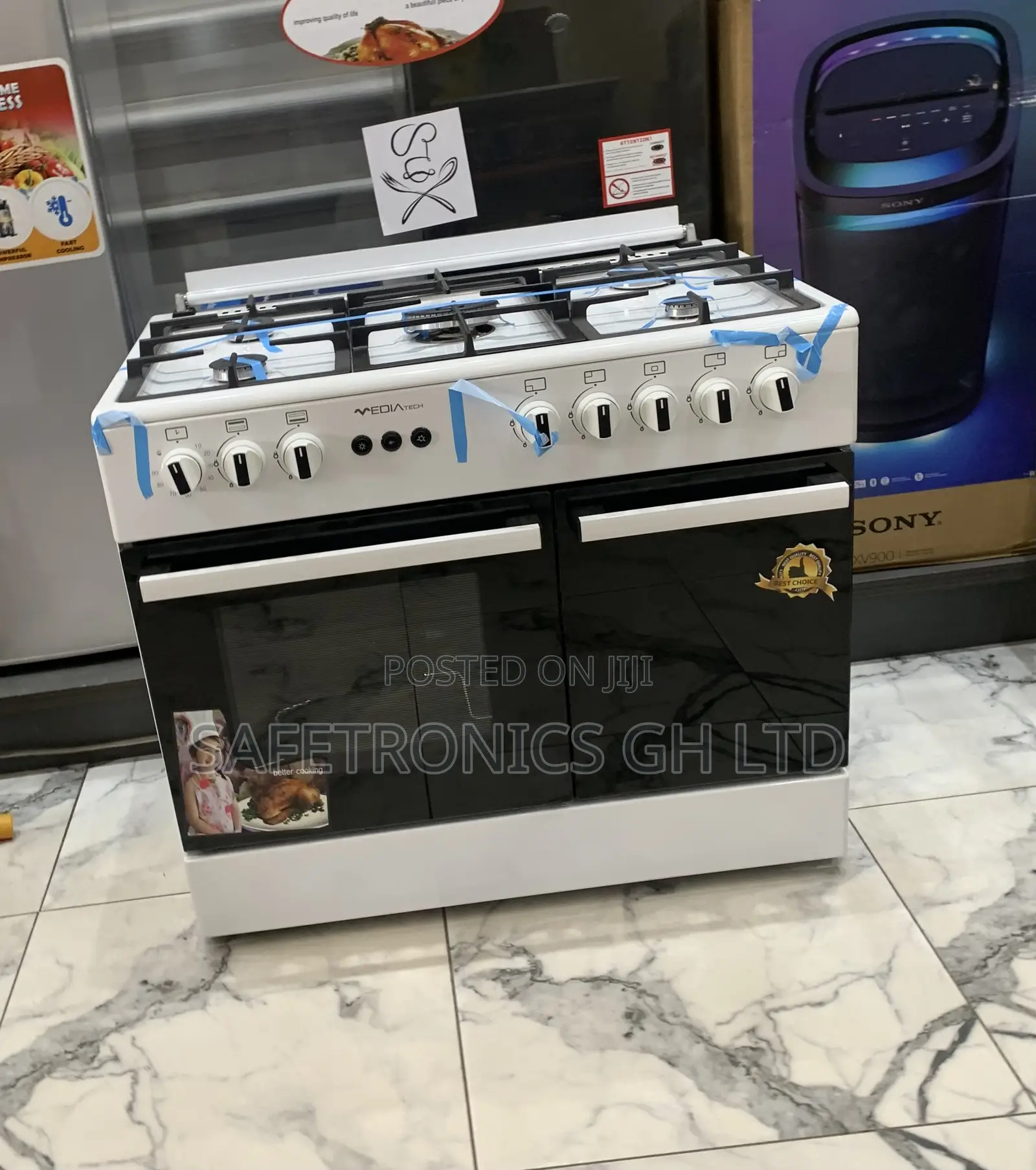 Secure Good Mediatech 5 Gas Burner Oven and Grill Auto Rotisserie