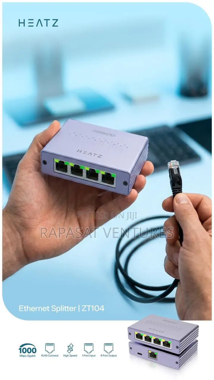 Zt104_ Ethernet 4 Port Splitter Heatz
