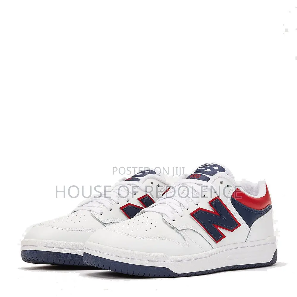 New Balance 480 Low-Top White Indigo Red Sneakers