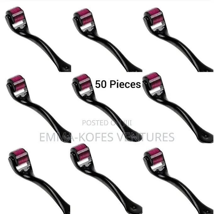 50 Pieces Derma Roller for Skin Care Treatment - Black/Purple