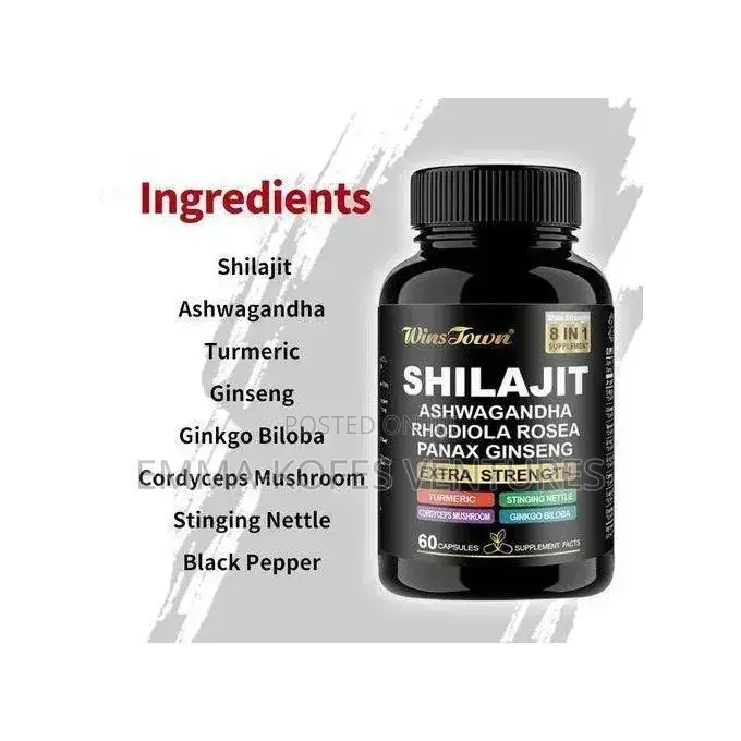 Wins Town Shilajit 8 in 1 Capsules - 60 Capsules